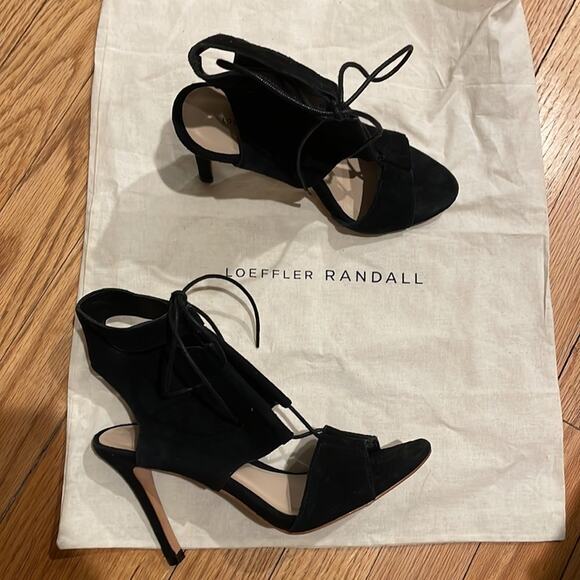 Loeffler Randall Scarlet black suede heels size 5B - Picture 11 of 11
